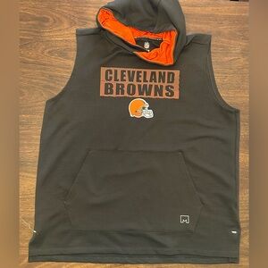 Cleveland Browns Men's Sleeveless Hoodie Tank Top - Black/Orange